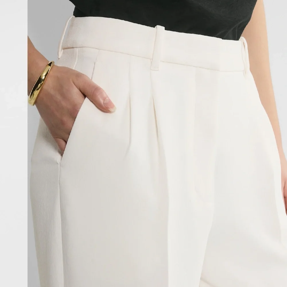 Aritzia Wilfred Effortless High Wide Leg Pant In Light Birch Size 8 - Picture 4 of 14